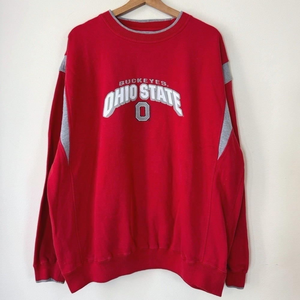 Vintage y2k Ohio State Buckeyes NCAA Sport Team Red Sweatshirt - XL